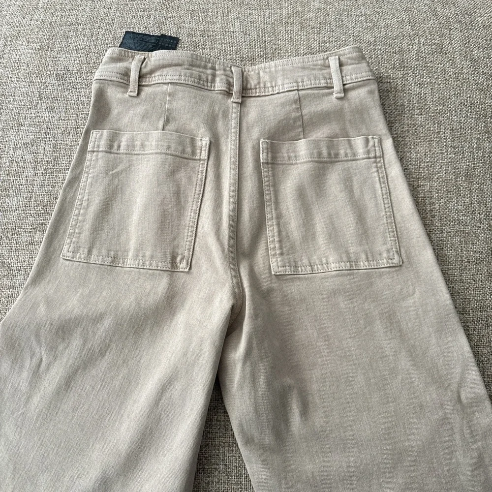 Zara Cream Wide Leg Pants - Picture 3 of 5